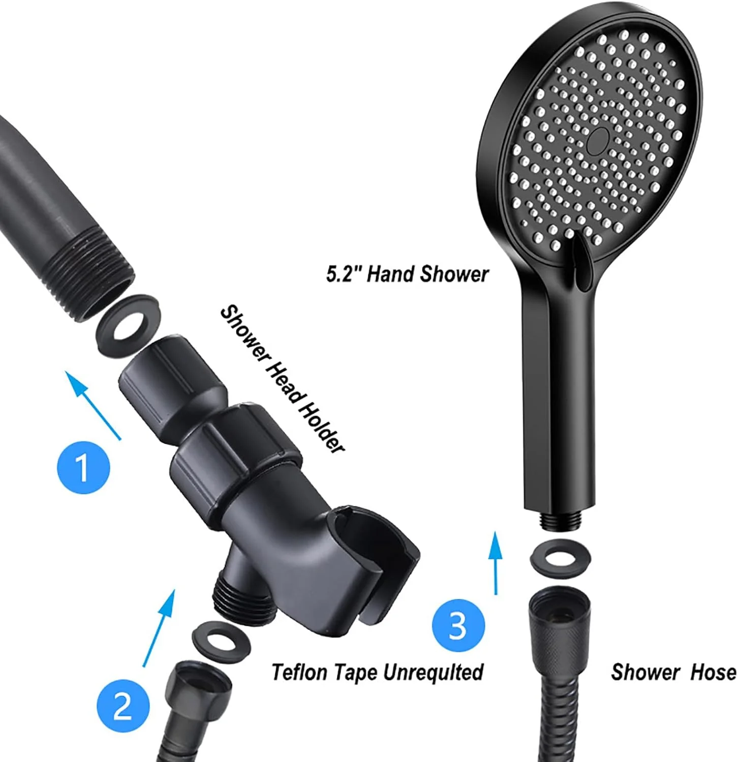 سردوش حمام فشار قوی KOHARA، سردوش ثابت بارانی فشار قوی، سردوش دستی حمام با جریان بالا، سردوش فن توربو دستی، میله سردوش دستی