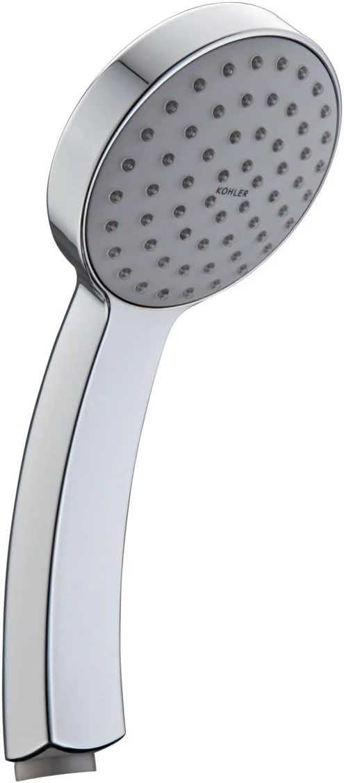 دوش دستی تک حالته مکمل Kohler برای حمام به همراه شلنگ - نقره ای با روکش کروم - شیر دوش دستی - ارگونومیک، سبک وزن با چسبندگی عالی - اسپری با پوشش گسترده 16359IN-A-CP