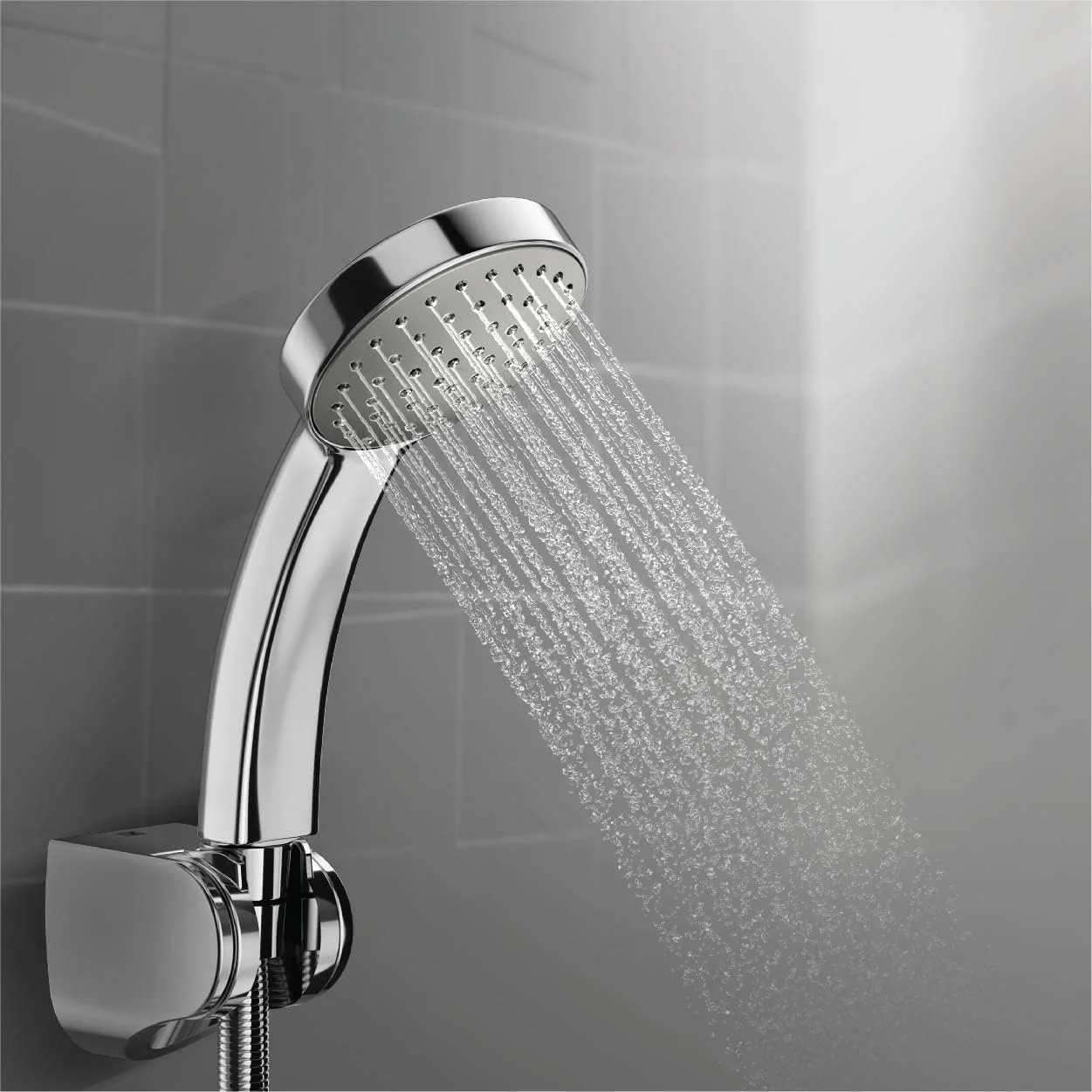 دوش دستی تک حالته مکمل Kohler برای حمام به همراه شلنگ - نقره ای با روکش کروم - شیر دوش دستی - ارگونومیک، سبک وزن با چسبندگی عالی - اسپری با پوشش گسترده 16359IN-A-CP