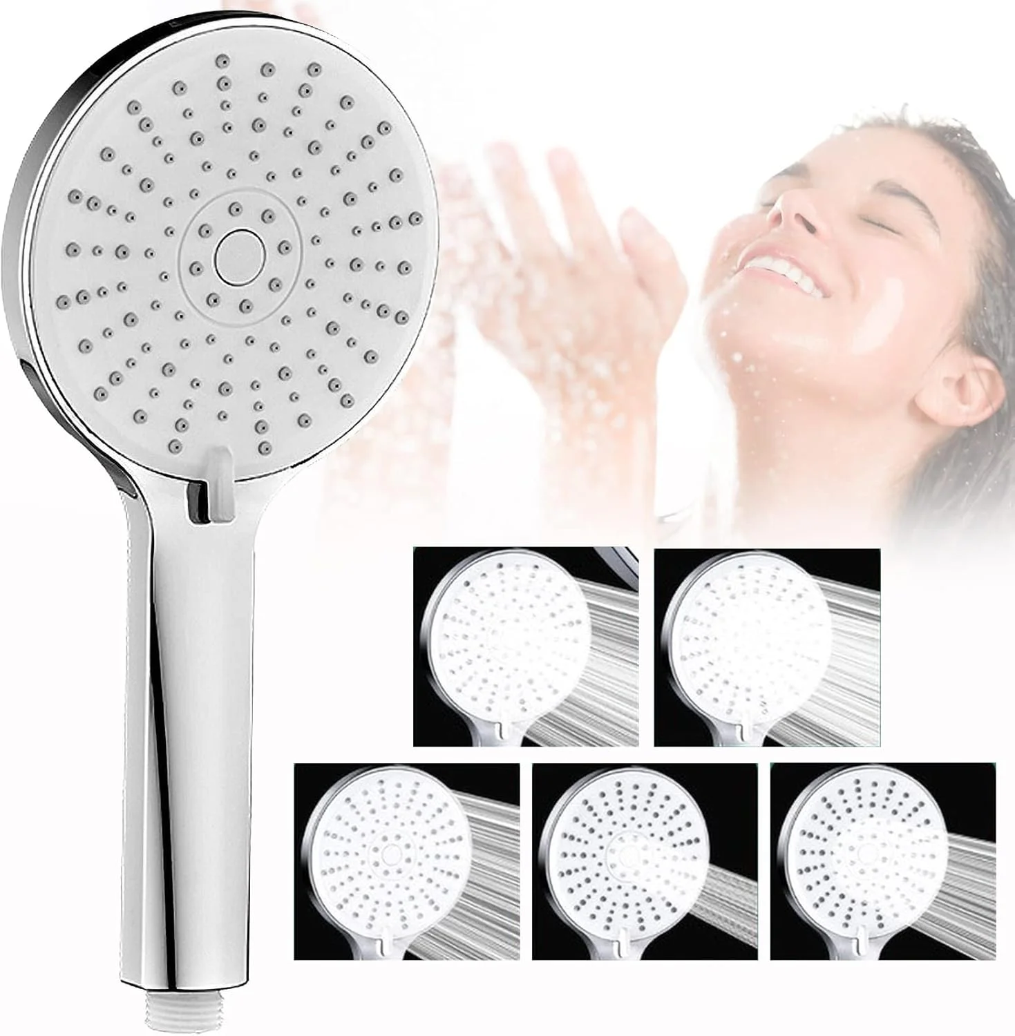 دوش دستی Labymos با پنل بزرگ، سر دوش 4.7 اینچی، سر دوش دستی صرفه جویی در آب، 5 حالت قابل تنظیم