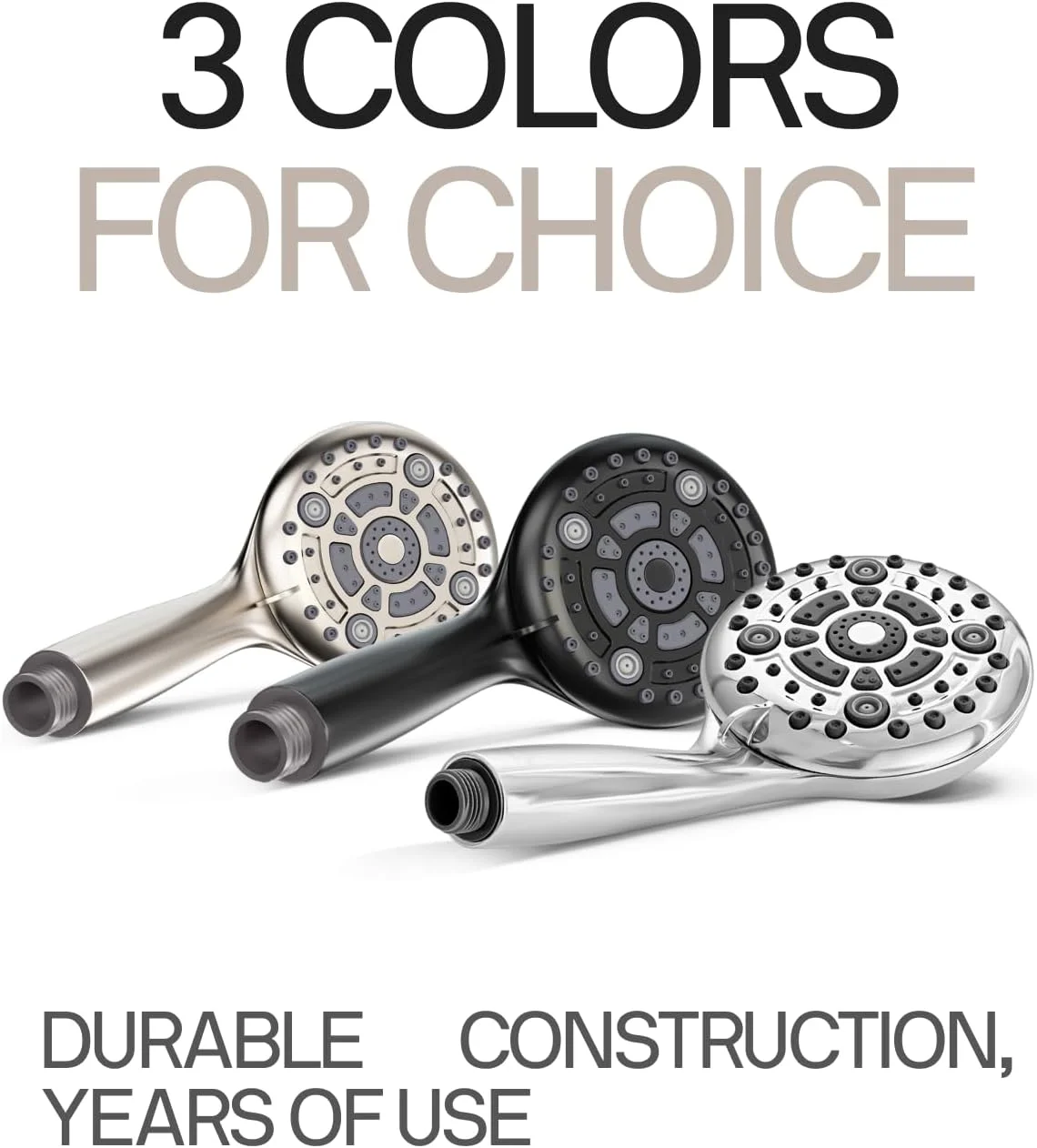 سردوش دستی 5 اینچی LOKBY با فشار بالا و 6 حالت - جریان بالا حتی با فشار آب کم - مجموعه سردوش دستی با شلنگ استیل ضد زنگ 59 اینچی، نوار تفلون، واشرهای لاستیکی، براکت - نیکل