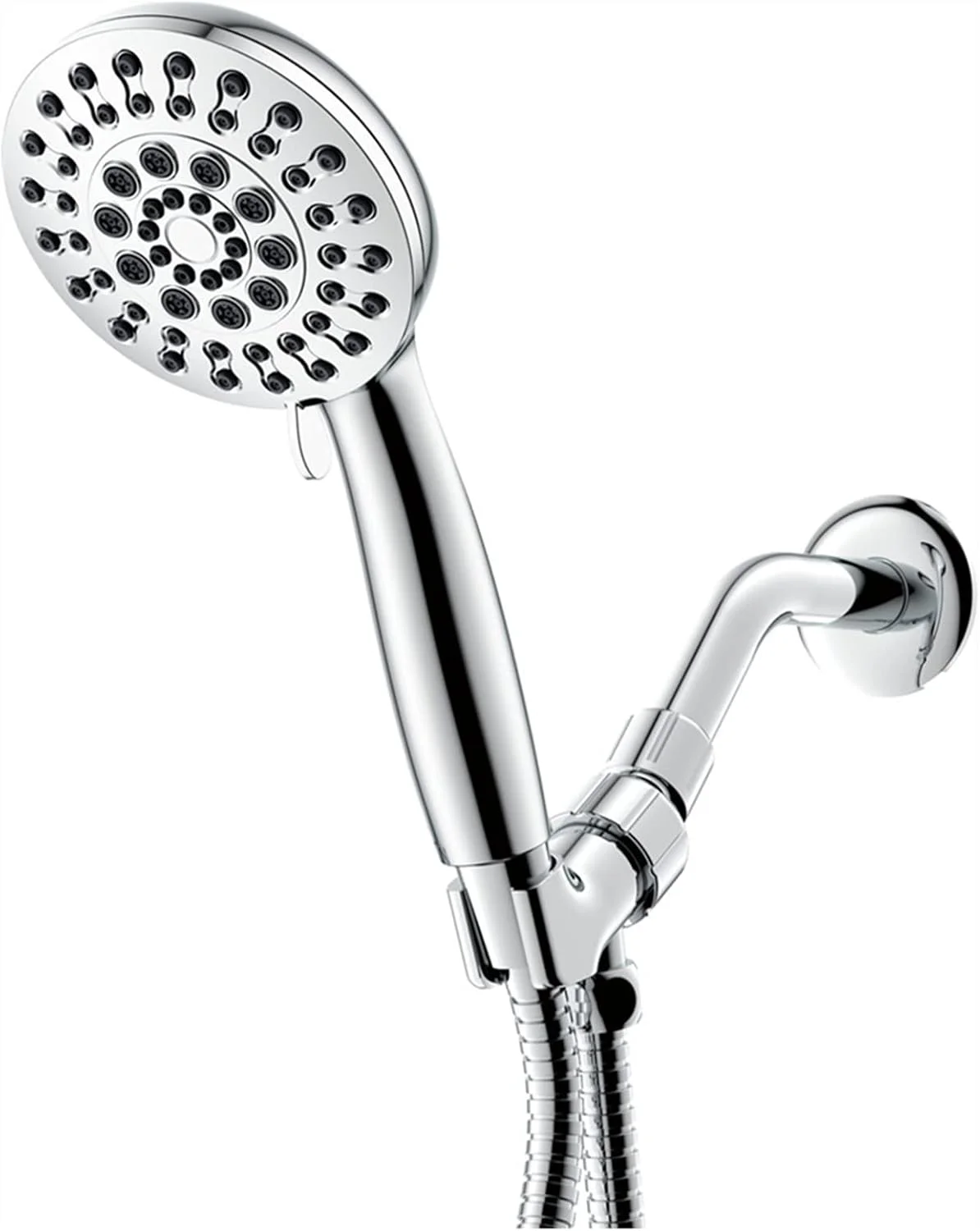 دوش دستی کروم، سر دوش 6 حالته با فشار قوی، ست سر دوش دستی با جریان بالا، به همراه شلنگ و پایه، برای وان حمام