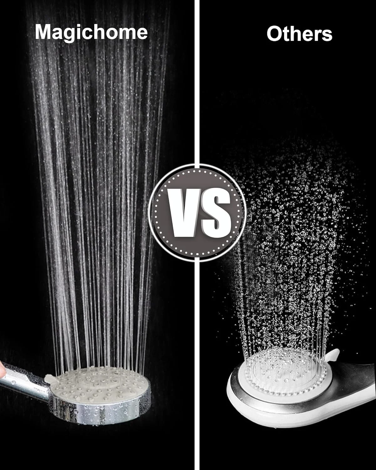 سردوش حمام Magichome، سردوش فشار قوی با 5 حالت اسپری، طراحی توربوشارژ سردوش قدرتمند برای فشار آب کم