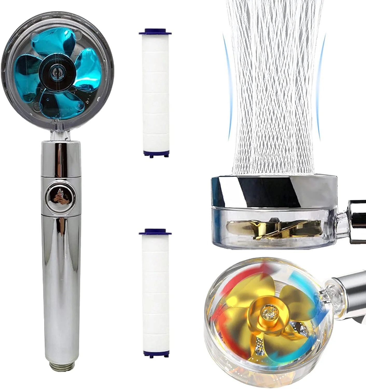 سردوش حمام MAKINGTEC، سردوش پروانه ای صرفه جویی در آب با فشار بالا، با فیلتر، سردوش گردابی، کلید مکث، نصب آسان سردوش دستی توربو، چرخش 360 درجه سردوش حمام MAKINGTEC، سردوش پروانه ای صرفه جویی در آب با فشار بالا، با فیلتر، سردوش گردابی، کلید مکث، نصب آسان سردوش دستی توربو، چرخش 360 درجه