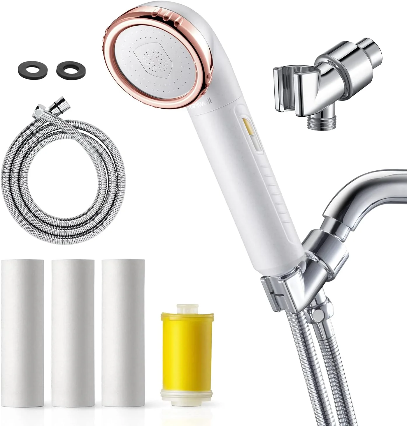 سردوش دستی مینی‌ول مدل L751W با فیلتر - فیلتر ویتامین C برای آب سخت - سردوش فشار قوی به همراه شلنگ