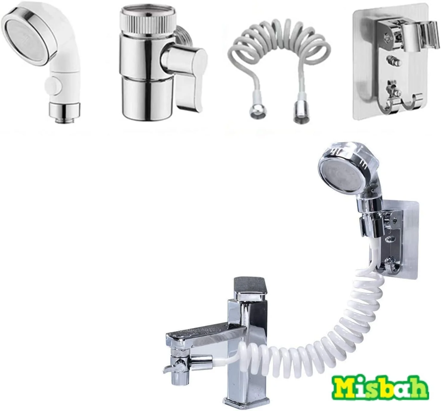 مجموعه دوش دستی، شیلنگ و سر دوش چند حالته برای روشویی حمام، مناسب شستشوی مو و کودک