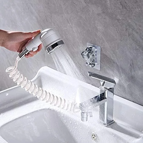 مجموعه دوش دستی، شیلنگ و سر دوش چند حالته برای روشویی حمام، مناسب شستشوی مو و کودک