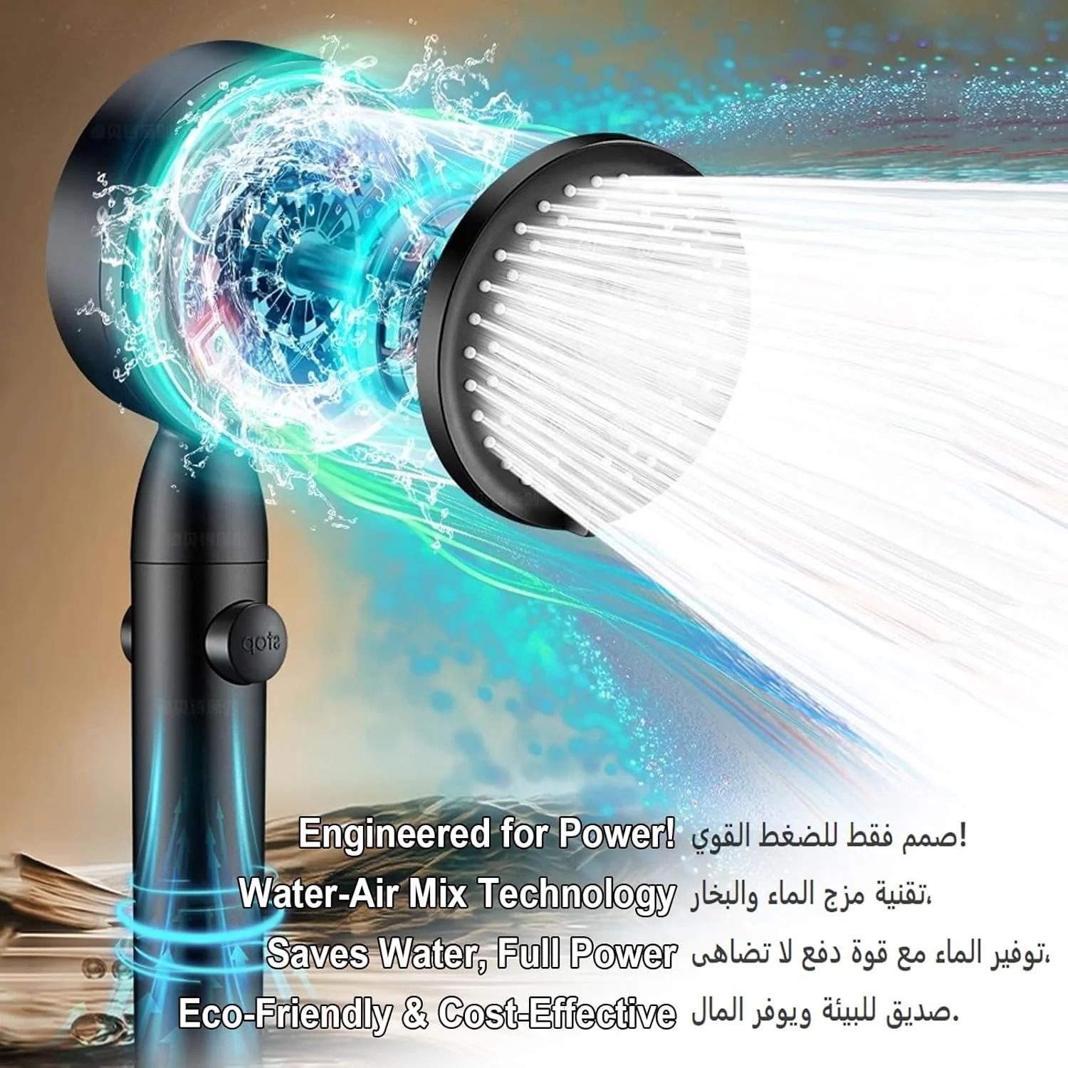 سردوش حمام با فشار قوی و 5 حالت قابل تنظیم - سردوش بارانی صرفه جویی در آب با اسپری دستی، نازل های ضد گرفتگی - لوازم جانبی ایده آل حمام برای تجربه ماساژ مانند اسپا