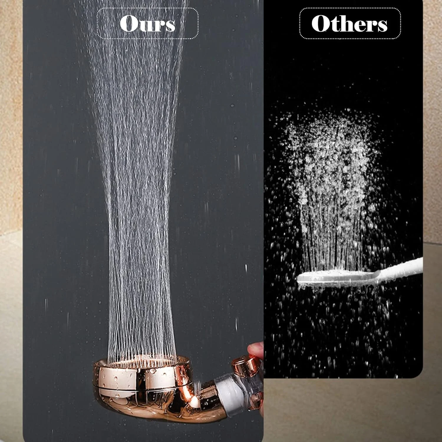 سردوش دستی موریلیان با فن توربو، کلید توقف روشن/خاموش و 3 حالت، سردوش فشار قوی G1/2 صرفه جویی در آب، جایگزین سردوش دستی حمام