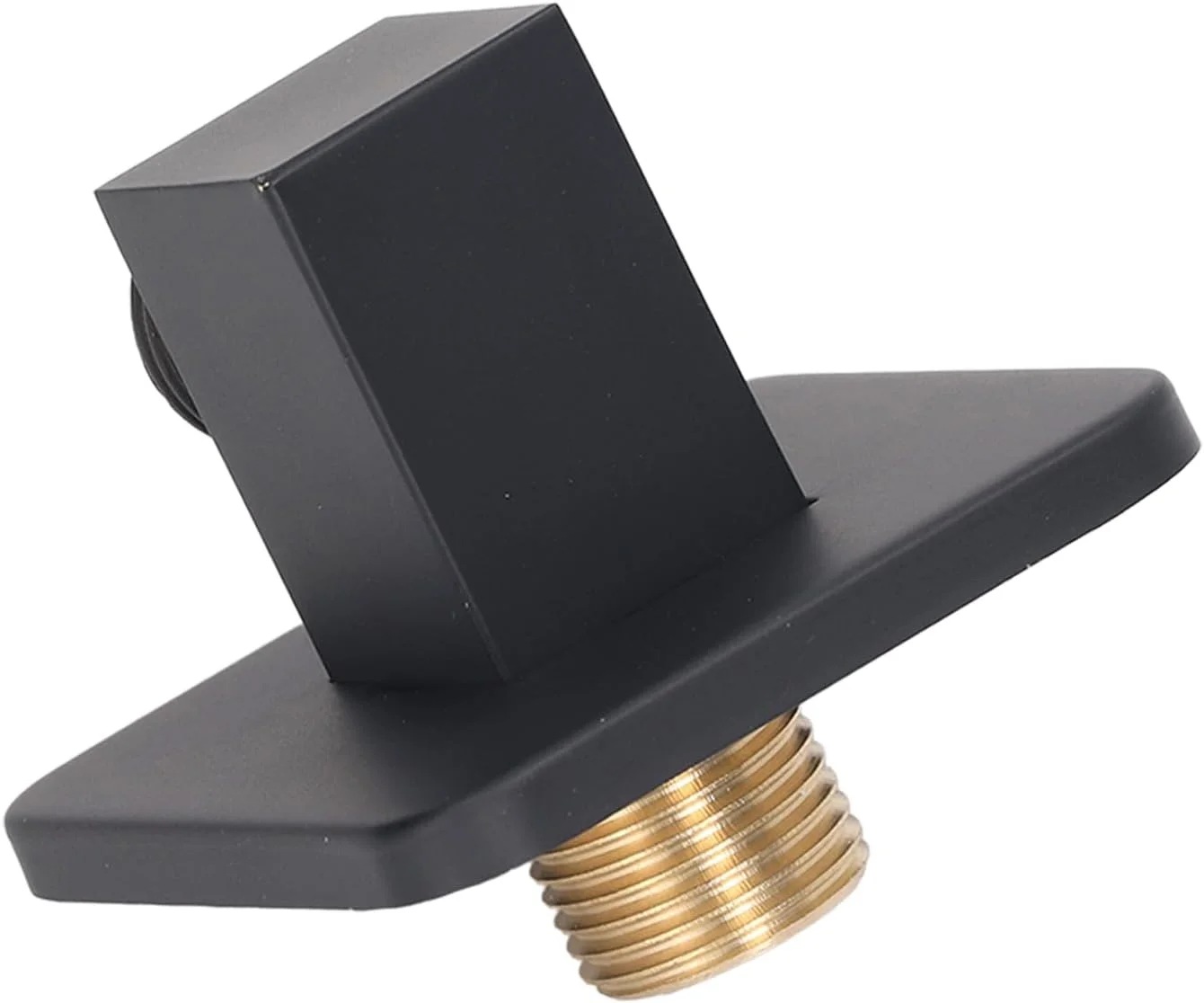 زانویی دیواری برنجی با خروجی آب G1/2، زانویی مربعی شکل برای اتصال شلنگ دوش دستی با کانکتور شلنگ دوش G1/2 اینچی و فلنج (مشکی)