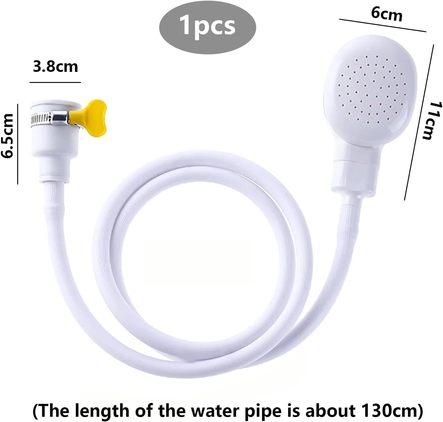 اتصال شیر حمام به دوش، شلنگ دوش 1.3 متری برای شیرهای حمام، سر دوش تکی، اتصال دوش دستی قابل حمل برای حمام، سینک و شستشوی حیوانات خانگی
