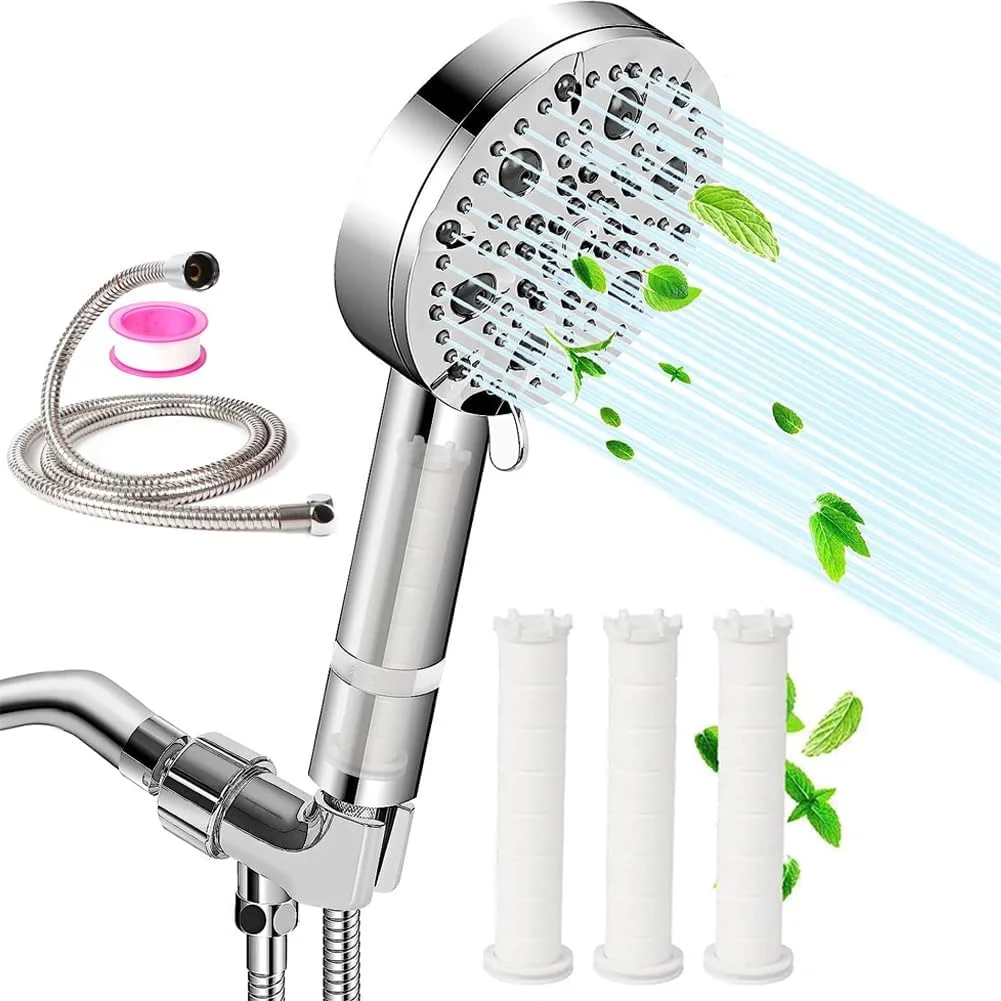 سردوش فیلتردار OUGETHER، سردوش دستی فیلتردار نرم کننده آب با فشار قوی، سردوش های صرفه جویی در آب با 10 حالت اسپری برای تمیز کردن وان، کاشی، دیوارها و حیوانات خانگی