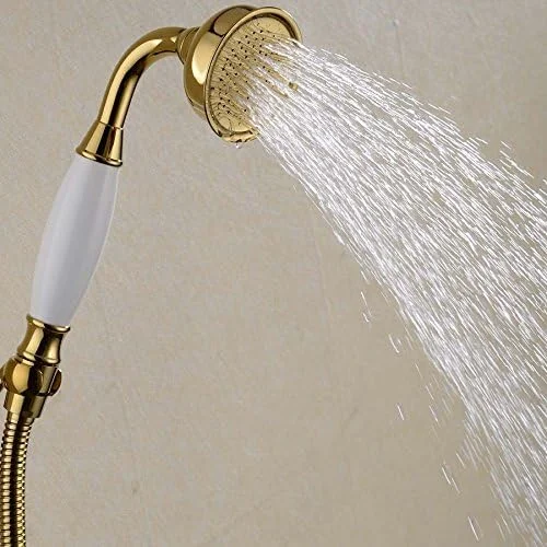 سردوش تلفنی برنجی کلاسیک به سبک سنتی حمام Ownace و شلنگ دوش 1.5 متری