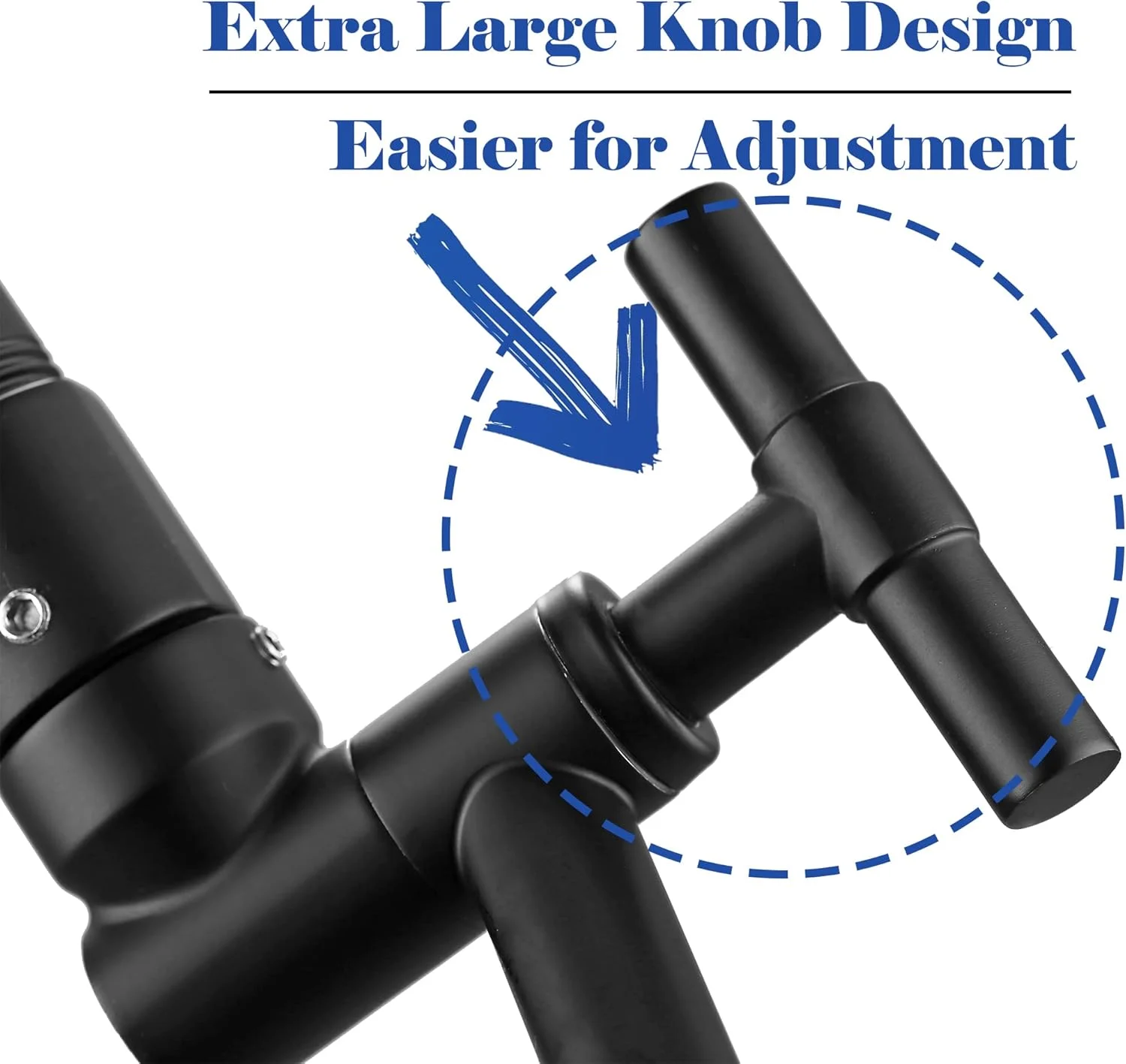 بازوی افزایش طول سردوش Oysdmn - افزایش طول 33 سانتی‌متری برای سردوش بارانی و دستی، قابل تنظیم در ارتفاع و دامنه، بازوی افزایش طول سردوش با مهره‌های قفلی، اتصال‌دهنده یونیورسال G1/2، مشکی مات