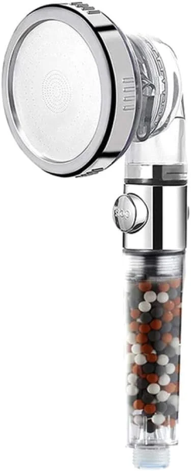 سردوش حمام با فشار قوی، دارای ۳ حالت، دکمه روشن/خاموش و دکمه توقف، صرفه جویی در آب، دارای آنیون های معدنی یونی، سردوش دستی