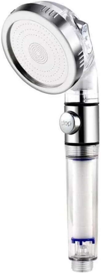 سردوش حمام 3 حالته با فشار قوی به همراه دکمه روشن/خاموش و قابلیت توقف جریان آب، صرفه جویی در مصرف آب، دارای آنیون های معدنی، سردوش دستی، مدل B