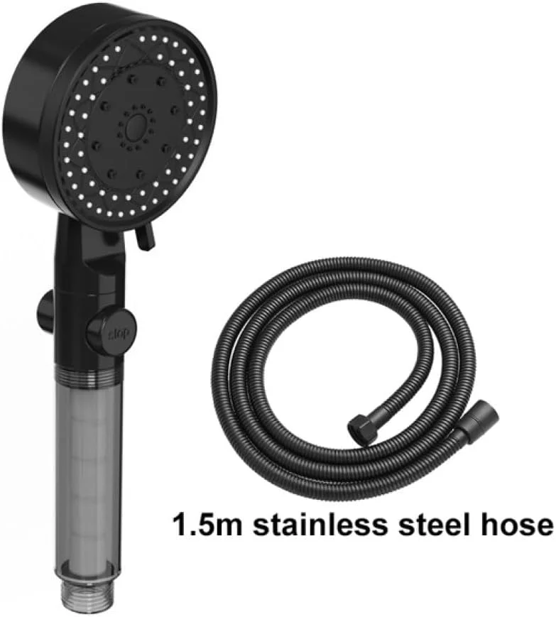 سردوش فیلتردار فشار قوی PEKITI با 10 حالت، دکمه توقف آب، سردوش دستی حمام، نازل دوش قابل حمل، ست شلنگ دوش A,1
