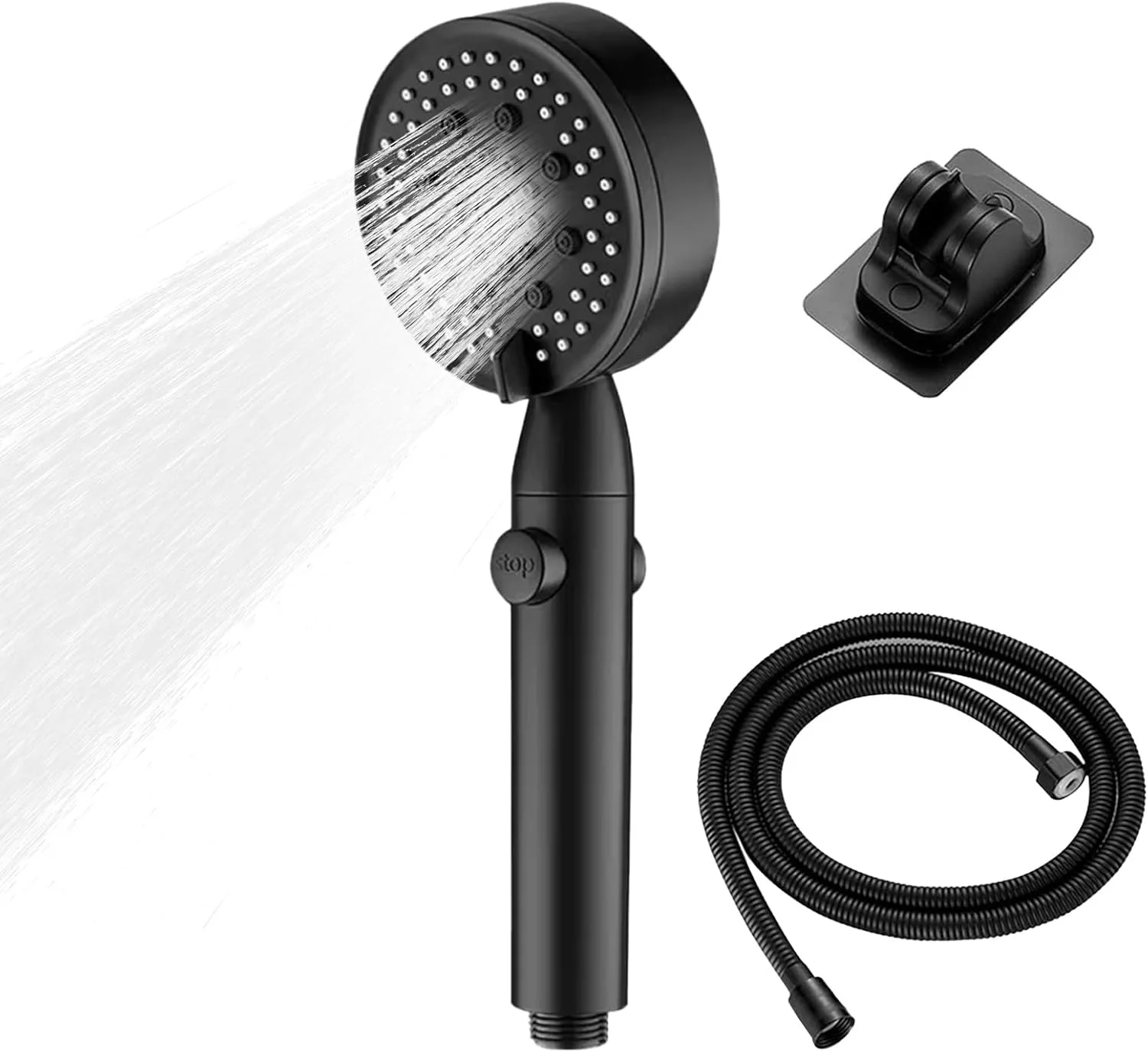 مجموعه سر دوش پپیسکی، سر دوش چند منظوره با فشار بالا، سر دوش دستی با فشار بالا، 5 حالت و سوئیچ برای حمام و اسپا به همراه براکت و شلنگ (مشکی) مجموعه سر دوش پپیسکی، سر دوش چند منظوره با فشار بالا، سر دوش دستی با فشار بالا، 5 حالت و سوئیچ برای حمام و اسپا به همراه براکت و شلنگ (مشکی)