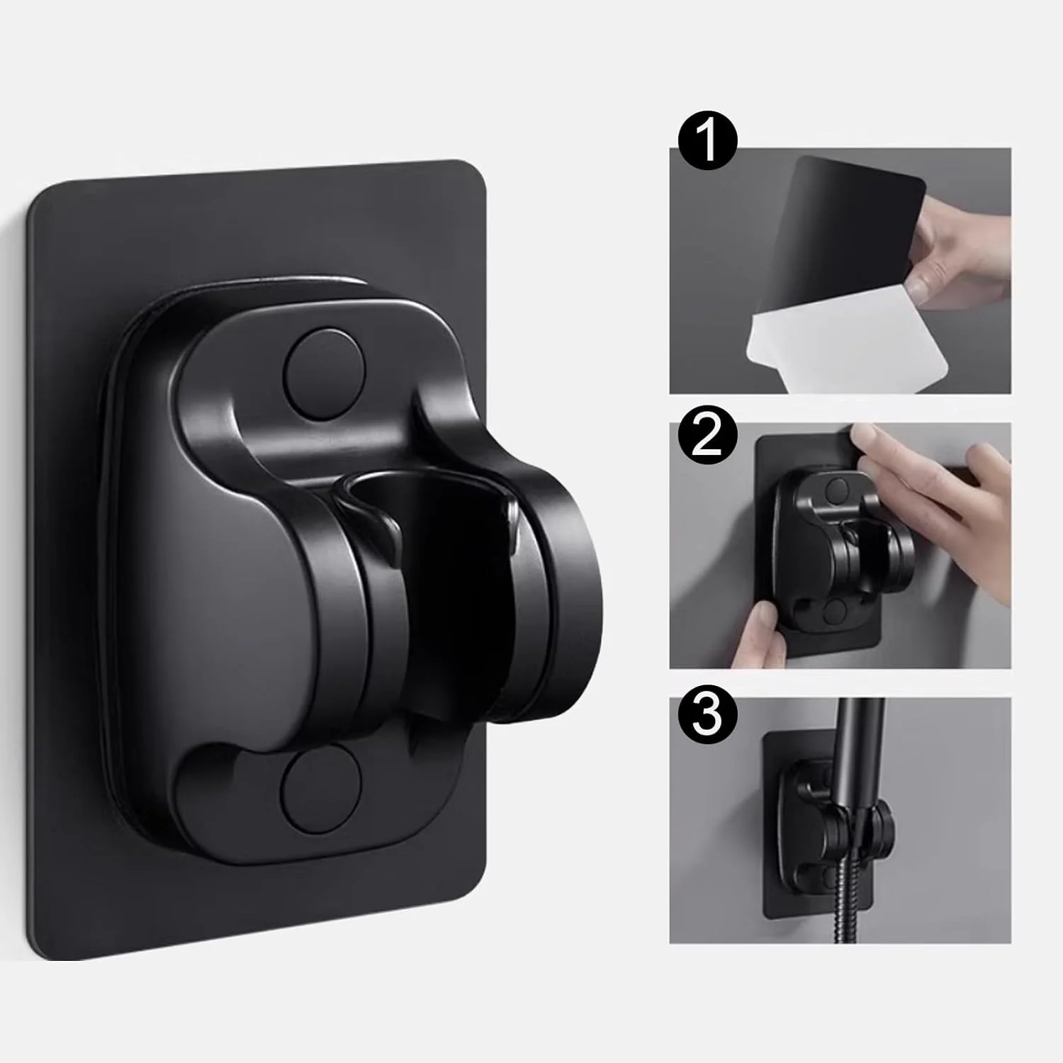 مجموعه سر دوش پپیسکی، سر دوش چند منظوره با فشار بالا، سر دوش دستی با فشار بالا، 5 حالت و سوئیچ برای حمام و اسپا به همراه براکت و شلنگ (مشکی)