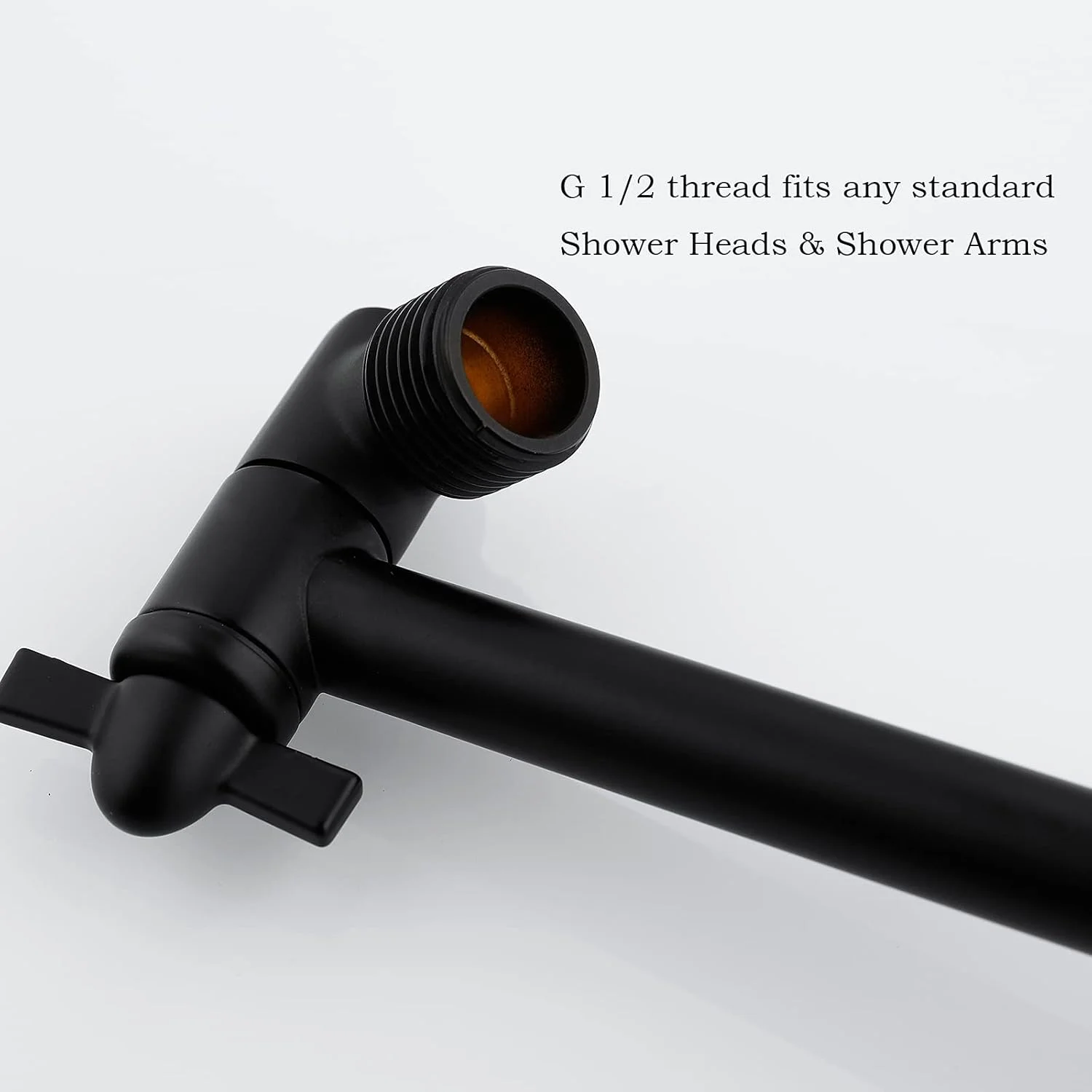 بازوی دوش مشکی مات 10 اینچی Pichrain، نصب آسان، بازوی اکستنشن سر دوش مشکی برنجی جامد بادوام با اتصالات قفل