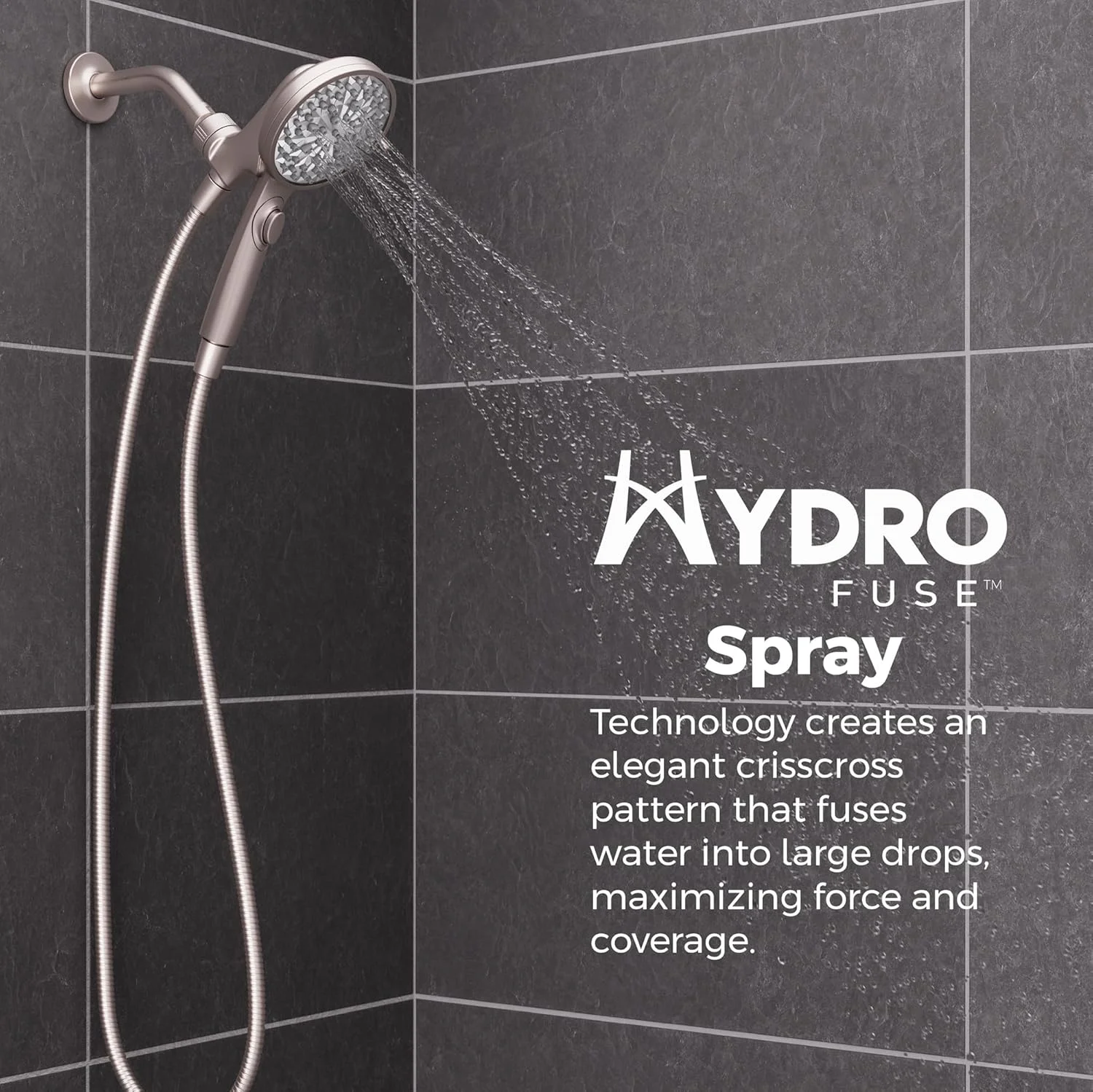 سردوش دستی حمام Pfister HydroFuse، شامل شلنگ، اتصال مغناطیسی، 6 حالته، 2.5 GPM، پرداخت نیکل برس خورده مقاوم در برابر لک، 016HFM01GS