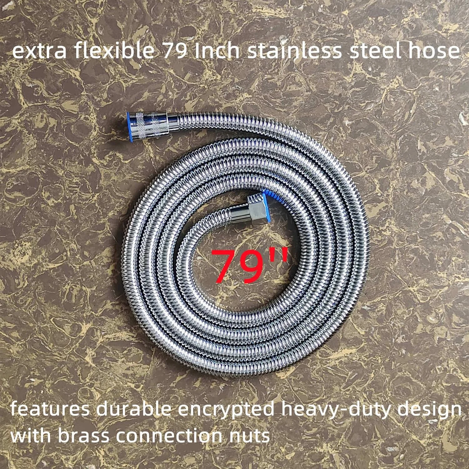 سردوش دستی پرفکتیهویی با 7 حالت پاشش، شلنگ استیل ضد زنگ بسیار بلند 2 متری و اتصالات برنجی قابل تنظیم (سفید)