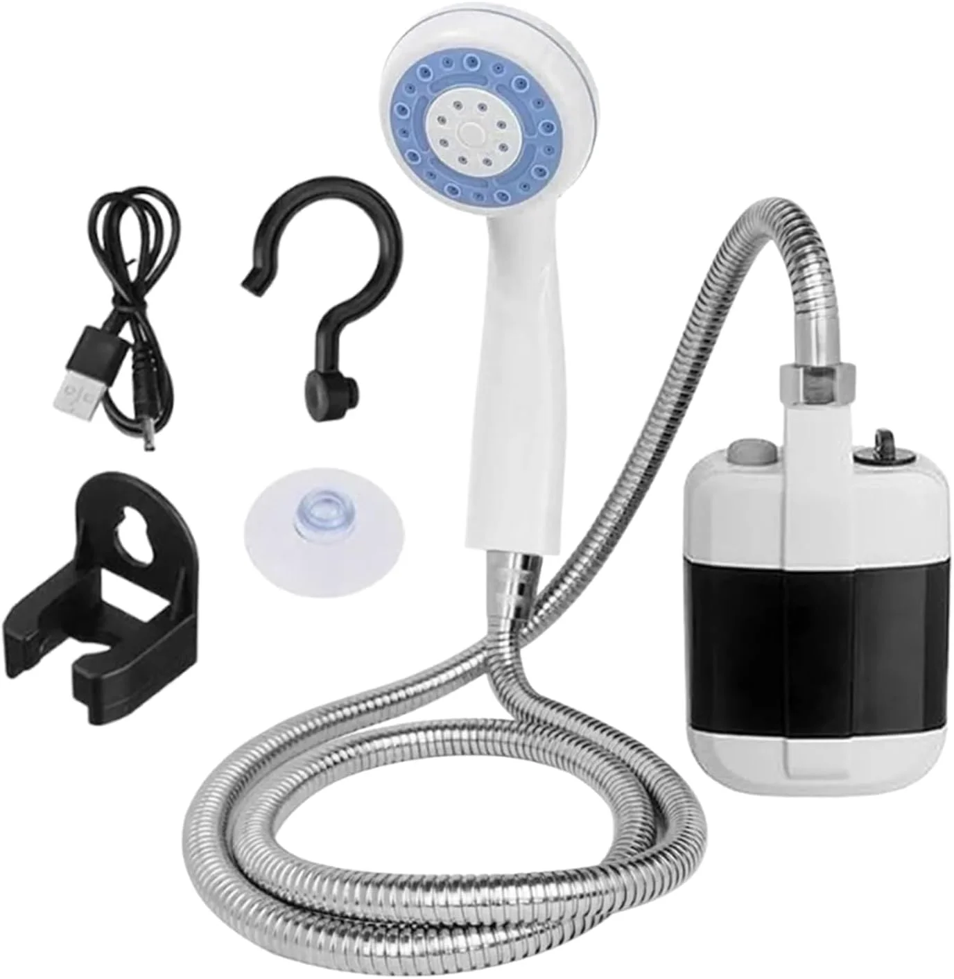 دوش قابل حمل برای کمپینگ | پمپ دوش بیرونی | تجهیزات حمام در فضای باز، دستگاه دوش دستی برقی برای پیاده روی و ساحل