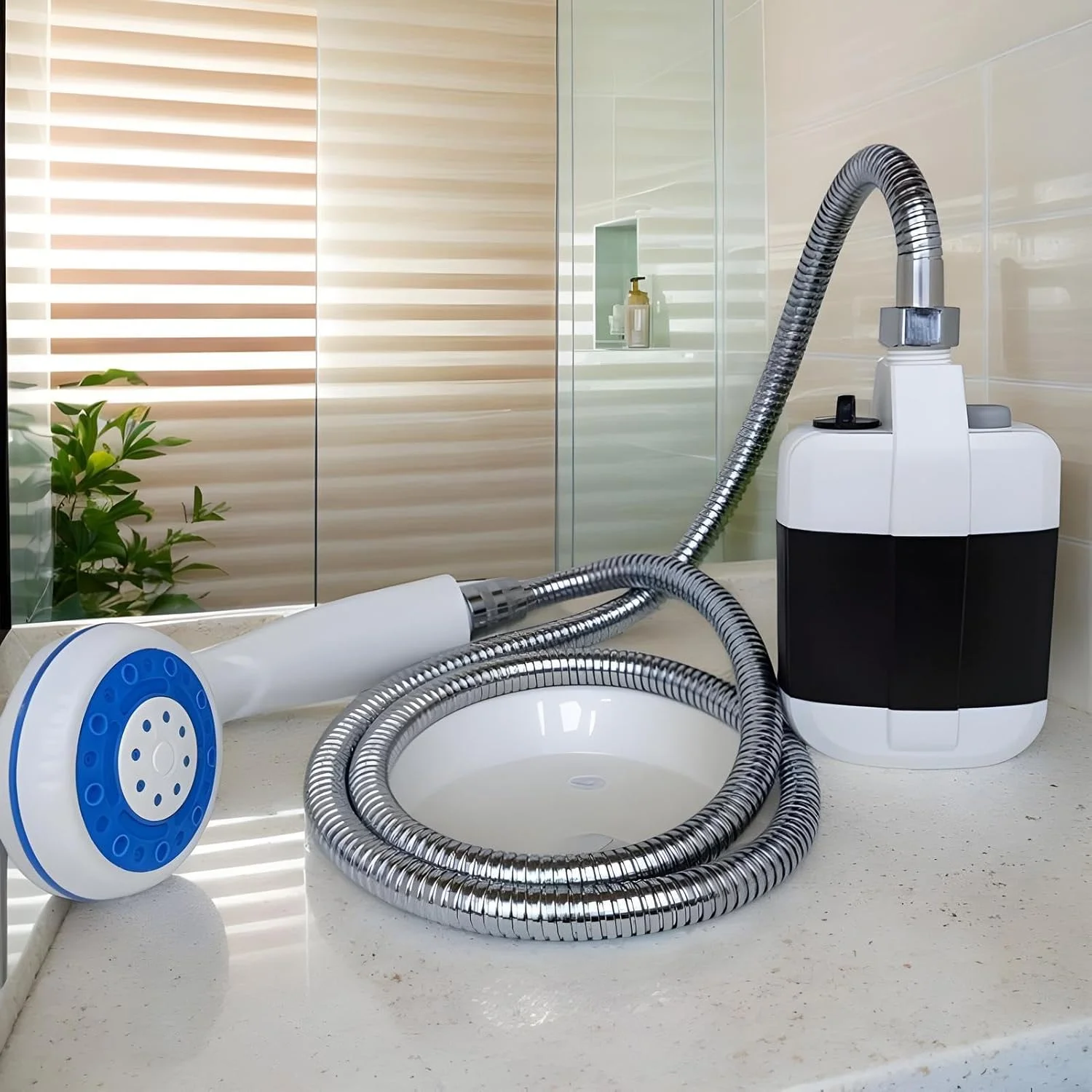 دوش قابل حمل برای کمپینگ | پمپ دوش بیرونی | تجهیزات حمام در فضای باز، دستگاه دوش دستی برقی برای پیاده روی و ساحل