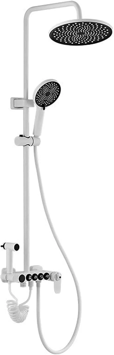 ست سر دوش حمام، سر دوش بارانی فشار قوی 10 اینچی با بازوی قابل تنظیم، عملکرد نمایشگر دیجیتال و سر دوشی دستی با 3 حالت