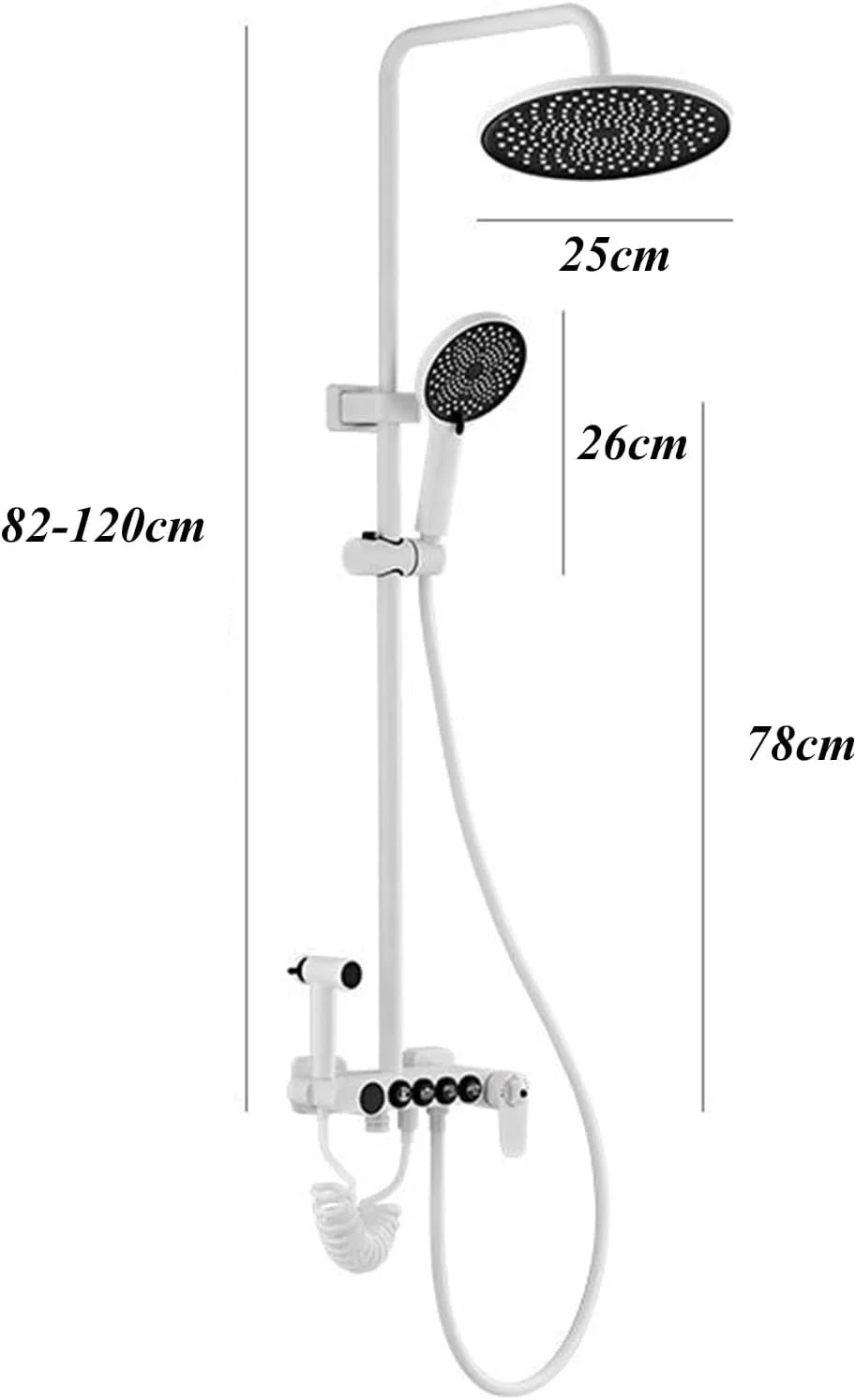 ست سر دوش حمام، سر دوش بارانی فشار قوی 10 اینچی با بازوی قابل تنظیم، عملکرد نمایشگر دیجیتال و سر دوشی دستی با 3 حالت