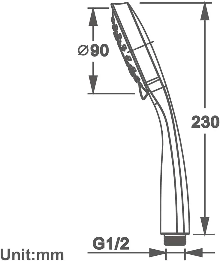 سردوش حمام با جریان قابل تنظیم فشار قوی، سردوش دستی با 5 حالت اسپری، سردوش جهانی حمام با نصب آسان