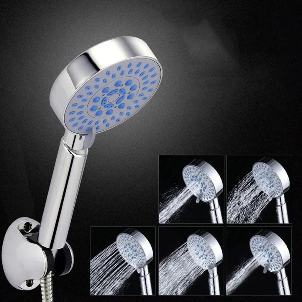 سردوش حمام فشار قوی، ست دوش حمام با 5 حالت اسپری، دوش با نازل های سیلیکونی، سردوش دستی تقویت کننده هوا برای اسپا، خانه، هتل پنج ستاره