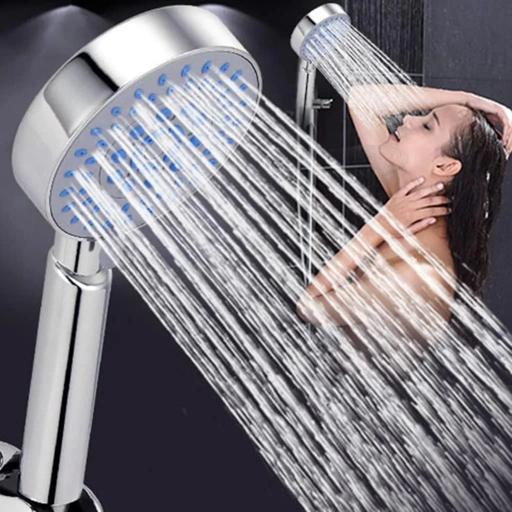 سردوش حمام فشار قوی، ست دوش حمام با 5 حالت اسپری، دوش با نازل های سیلیکونی، سردوش دستی تقویت کننده هوا برای اسپا، خانه، هتل پنج ستاره