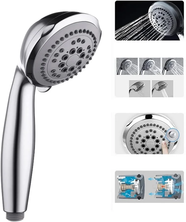 سردوش حمام فشار قوی، ست دوش با 5 حالت خروجی، سردوش دستی تقویت کننده هوا برای اسپا، خانه، باشگاه، بدون گرفتگی و تمیز کردن آسان