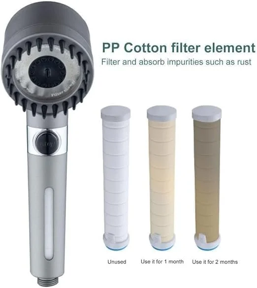 سردوش حمام فشار قوی، سردوش فیلتردار، سردوش دستی با 3 حالت و دکمه روشن/خاموش، سردوش چند منظوره ماساژ