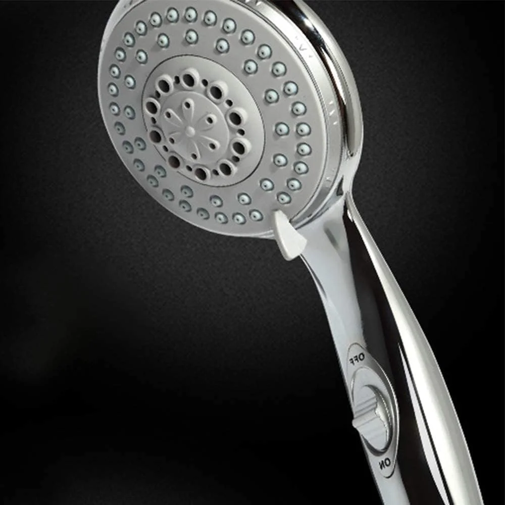 سردوش دستی فشار قوی با دکمه روشن/خاموش و 5 حالت مختلف صرفه جویی در آب، روکش کروم، مناسب برای حمام