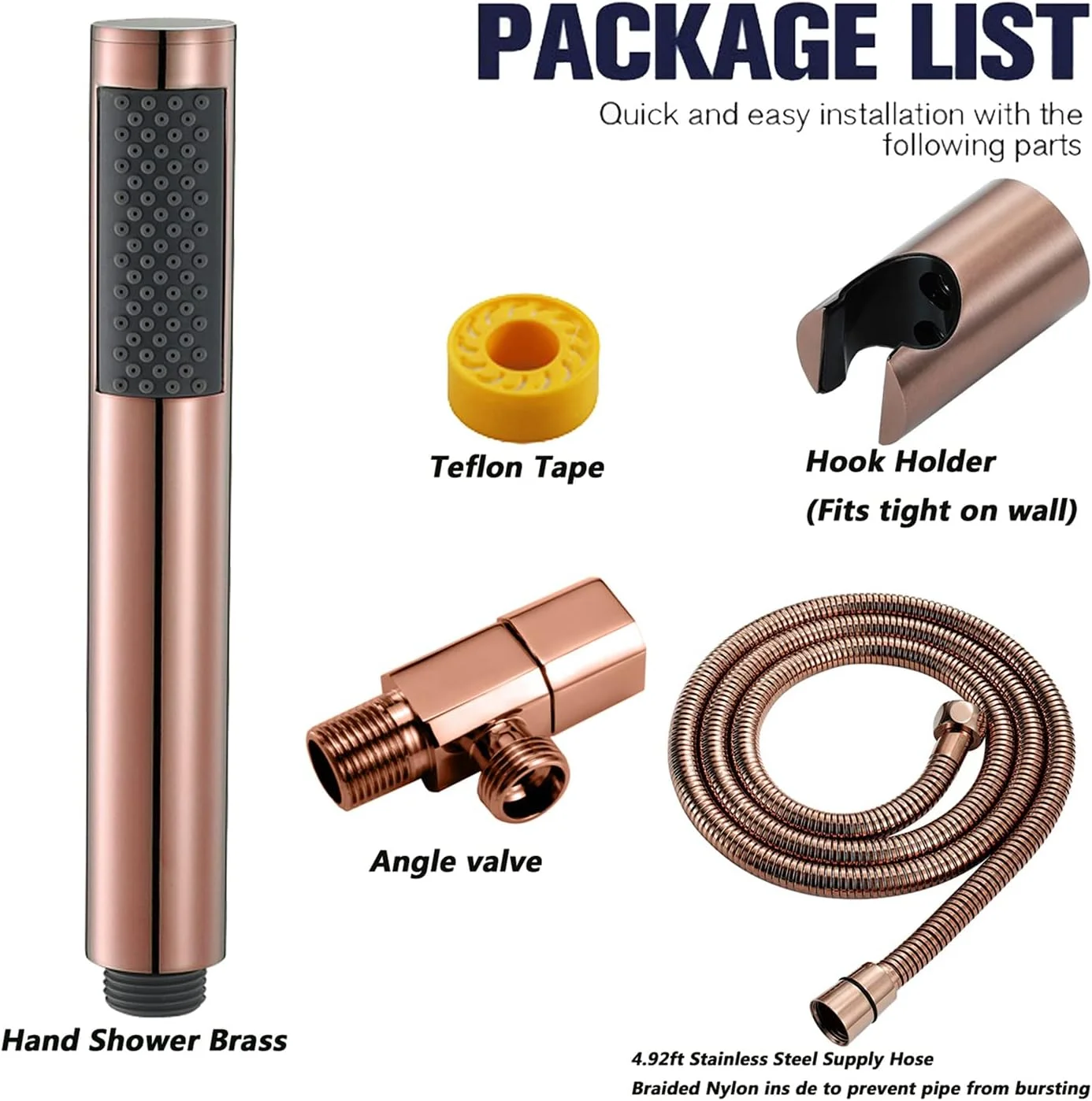 سردوش حمام فشار قوی با سردوش دستی، سردوش بارانی صرفه جویی در آب با شلنگ 59 اینچی و براکت - سردوش جایگزین