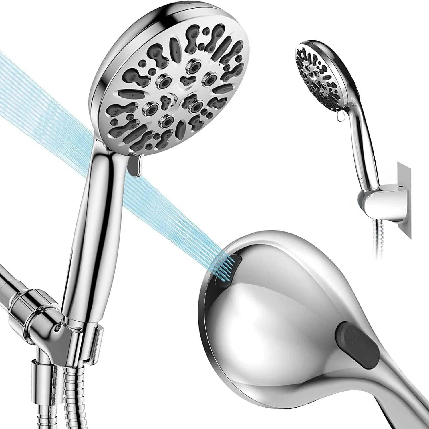 سردوش حمام فشار قوی، سردوش 8 حالته با قابلیت استفاده دستی، شستشوی قدرتمند برای تمیز کردن حمام، سردوش بارانی 4.7 اینچی