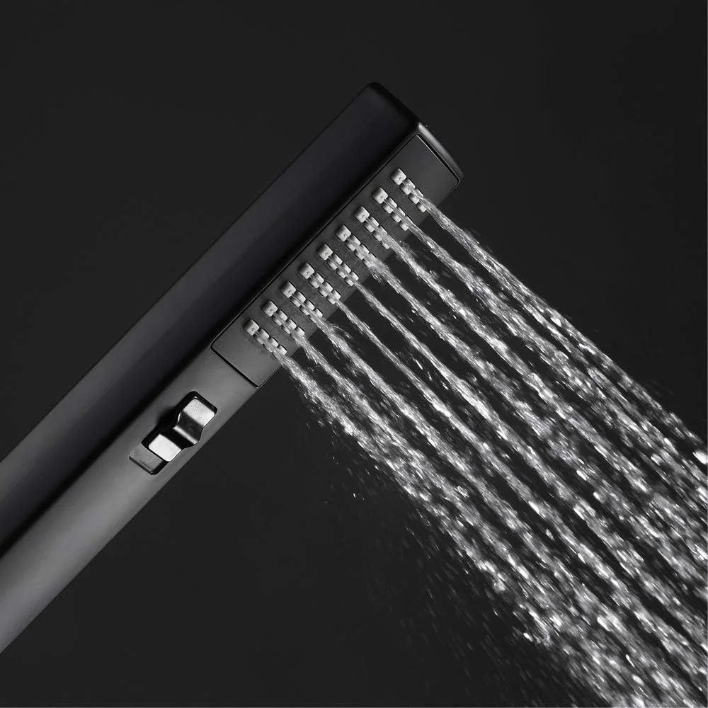 سری دوش دستی فشار قوی با 2 حالت خروجی آب، به همراه شلنگ 1.5 متری و پایه برنجی کروم