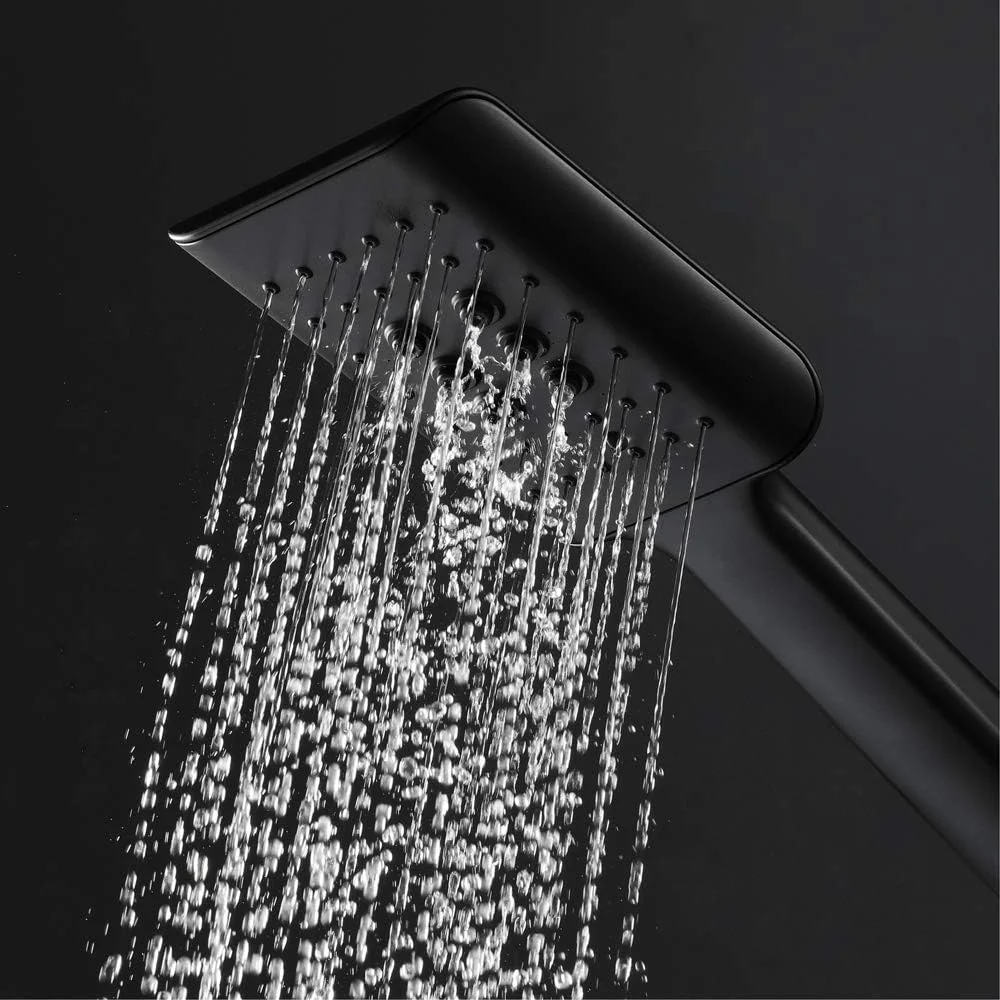 سردوش دستی فشار قوی X با سه حالت، کیت سردوش دستی مشکی، سردوش دستی مدرن با شلنگ بلند و پایه برنجی