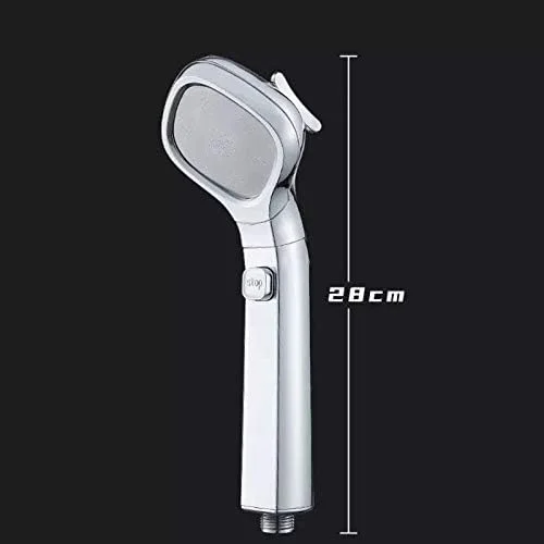 سردوش دستی پرفشار با 4 حالت پاشش و دکمه روشن/خاموش و صرفه جویی در آب (رنگ: E) (E)