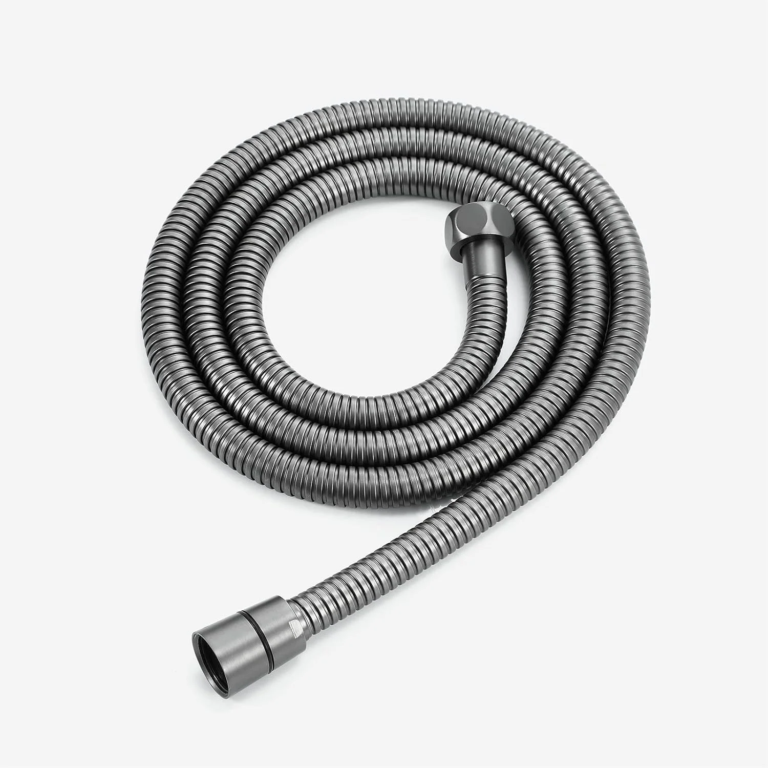 سردوش دستی فشار قوی ABS، مجموعه سردوش گرد دستی با شلنگ دوش استیل 1.5 متری و پایه دوش برنجی، رنگ خاکستری تفنگی