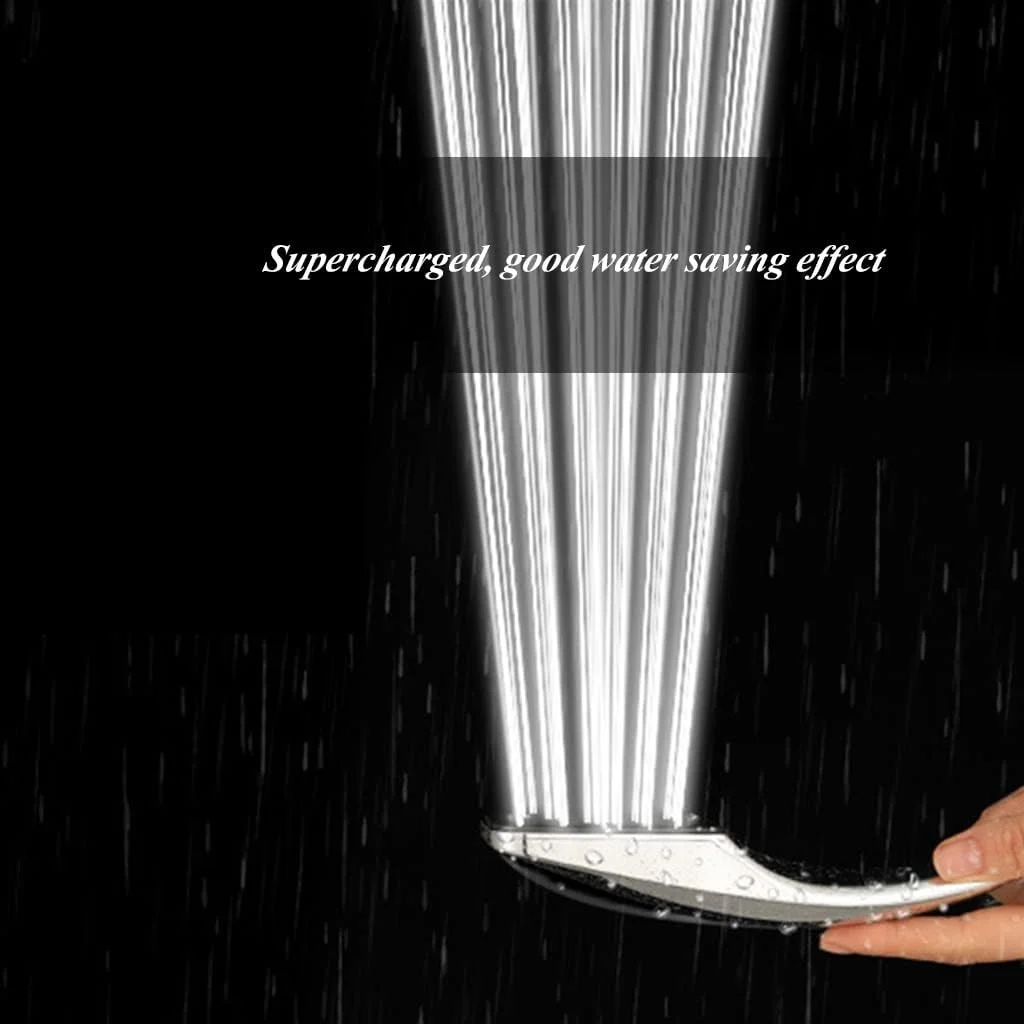 سردوش حمام با 300 سوراخ، سردوش دستی یونی با فشار آب بالا و صرفه جویی در مصرف آب، اسپری دوش دستی مربعی شکل، با شلنگ/پایه دریل، روکش کروم