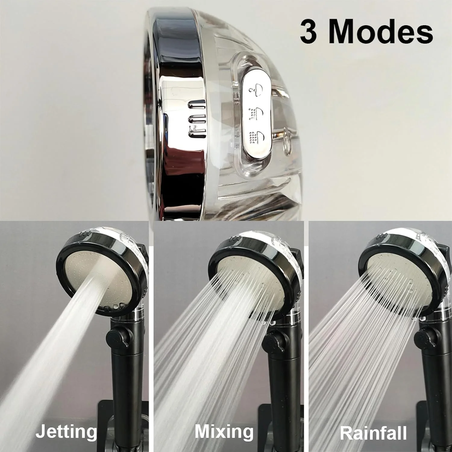 سردوش دستی فلزی جامد با فشار بالا با دکمه روشن/خاموش و صرفه جویی در آب، شلنگ استیل ضد زنگ فوق العاده بلند و براکت نگهدارنده برنجی با کیفیت هتلی، پرداخت نیکل برس خورده