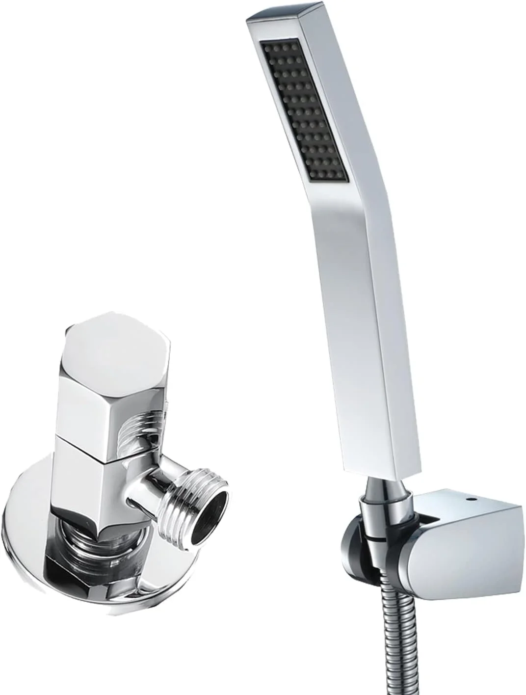 مجموعه سردوش دستی فشار قوی، اسپری دوش دستی برنجی جهانی با نگهدارنده و شلنگ دوش استیل ضد زنگ 1.5 متری، کروم