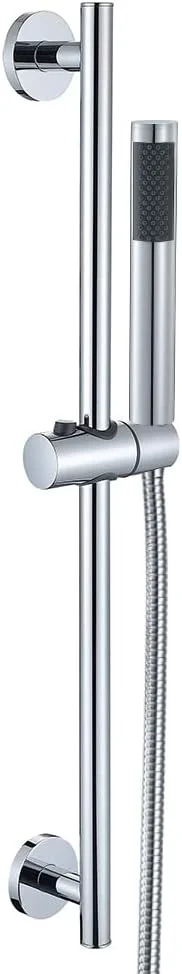 دوش دستی فشار قوی X به همراه میله لغزنده، مجموعه دوش دستی دیواری، سردوش برنجی به همراه شلنگ دوش استیل 1.5 متری کروم