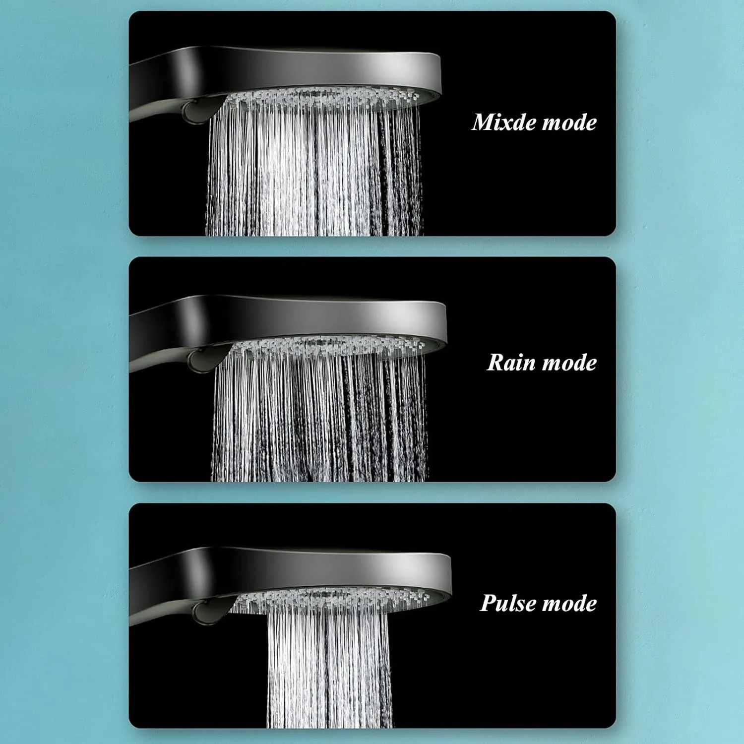 سردوش حمام، سردوش بارانی فشار قوی 10 اینچی و ست سردوش دستی، سردوش ضد نشت با نگهدارنده/شلنگ، مربعی