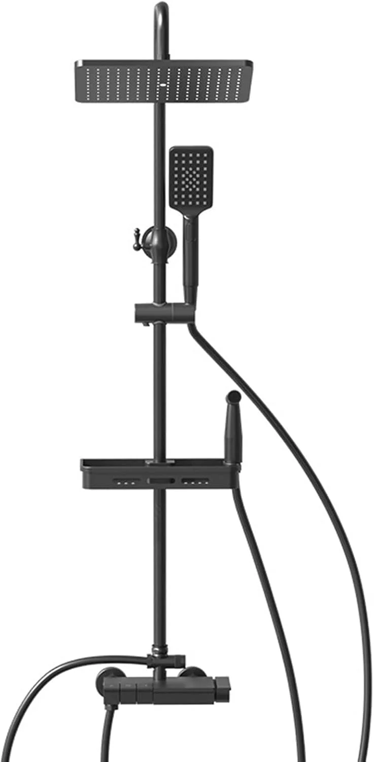 مجموعه سر دوش حمام، سر دوش بارانی فشار قوی با 5 حالت و سر دوشی دستی به همراه بازوی اکستنشن 11 اینچی قابل تنظیم