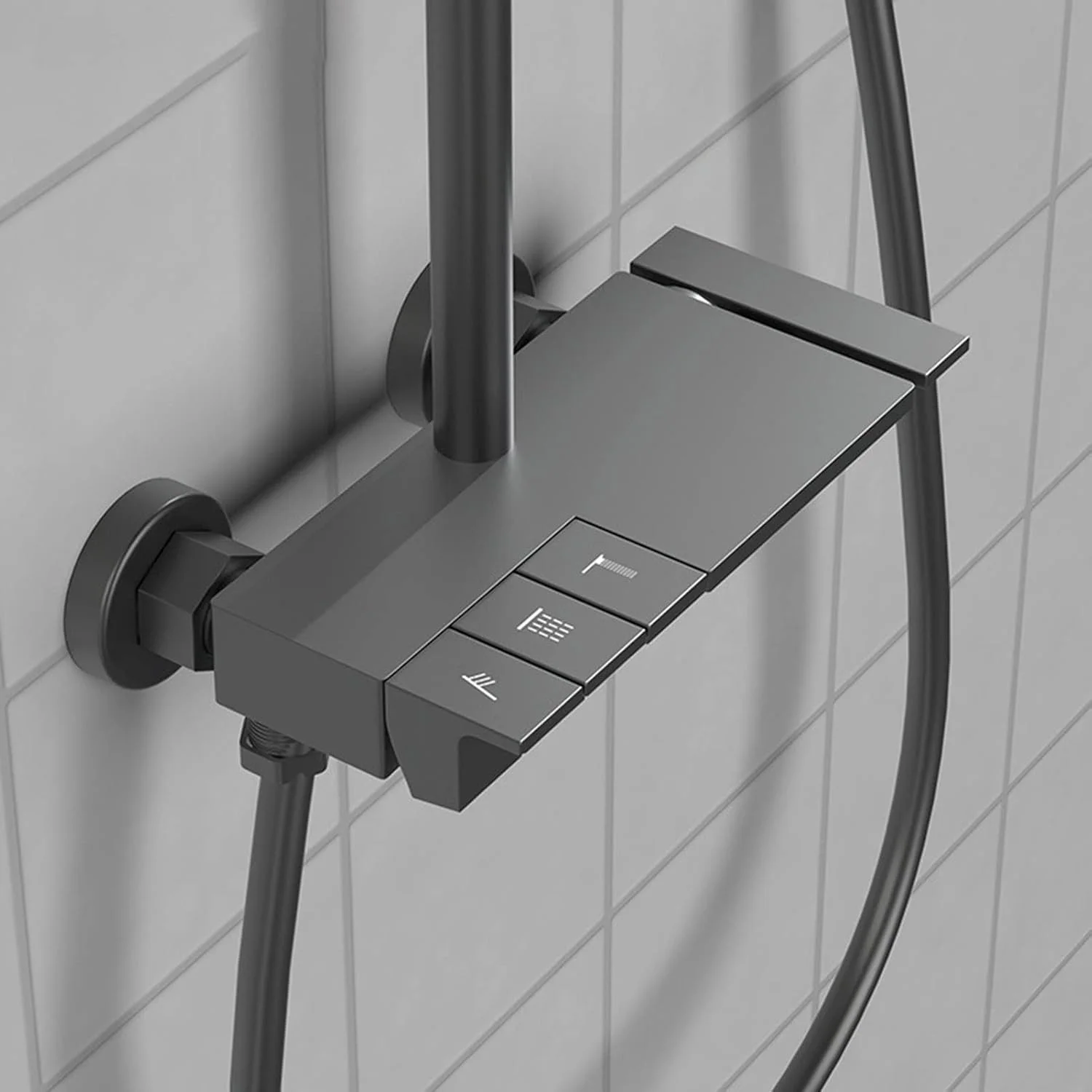 مجموعه سر دوش حمام، سر دوش بارانی فشار قوی با 5 حالت و سر دوشی دستی به همراه بازوی اکستنشن 11 اینچی قابل تنظیم