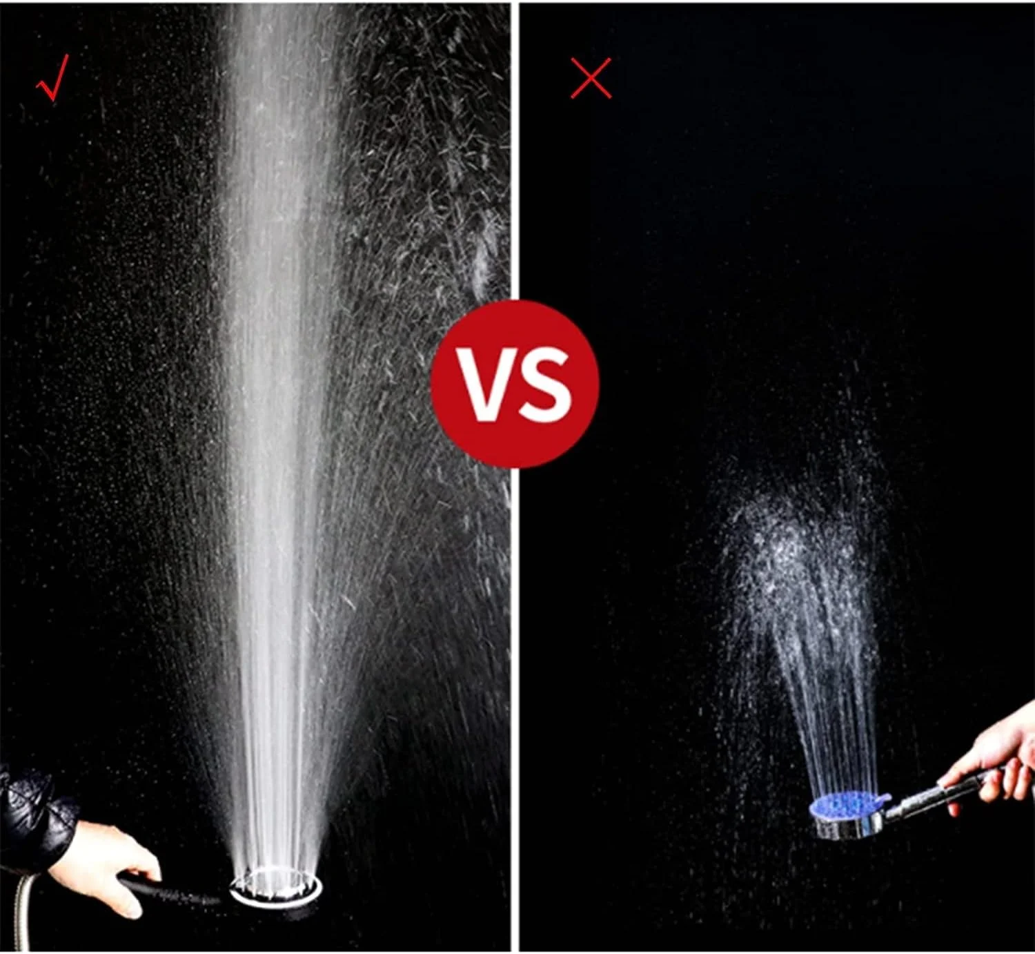 سردوش حمام دستی فشار قوی با 3 حالت پاشش، به همراه شلنگ و پایه قابل تنظیم برای لذت بردن از دوش گرفتن حتی در فشار آب پایین